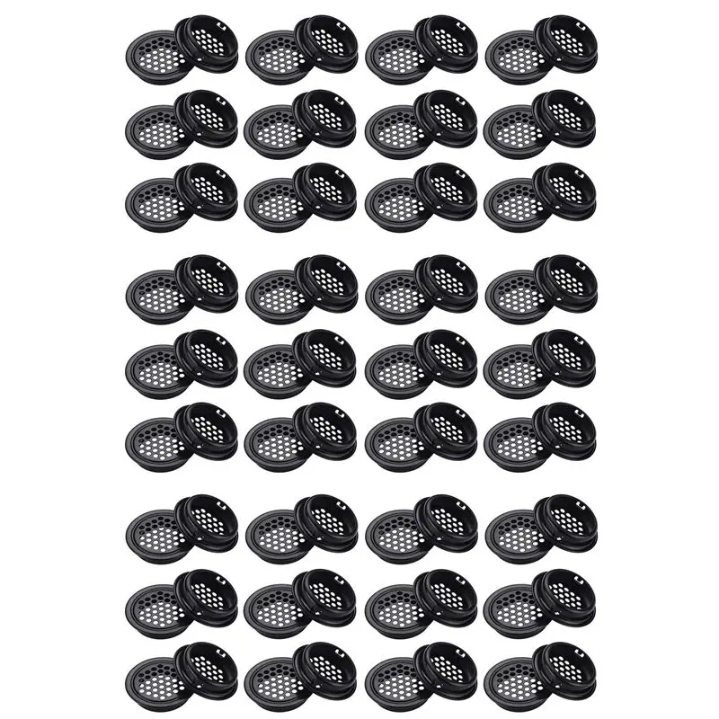 

Вентиляционная решетка круглая 35 мм, 180 шт., черная, для шкафов, ванных комнат, гардеробов, обувных тумб, тренд 2025 года