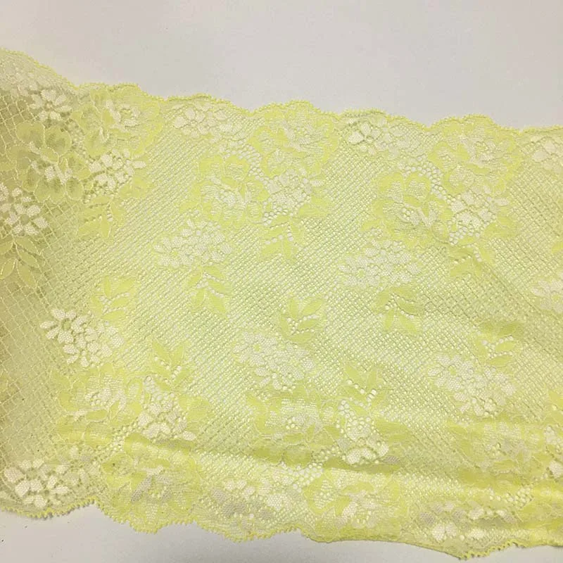 20Yards Yellow Elastic Stretch Lace Trims Skirt Hem For Clothing Accessories Dress Sewing Laces Wedding Underware