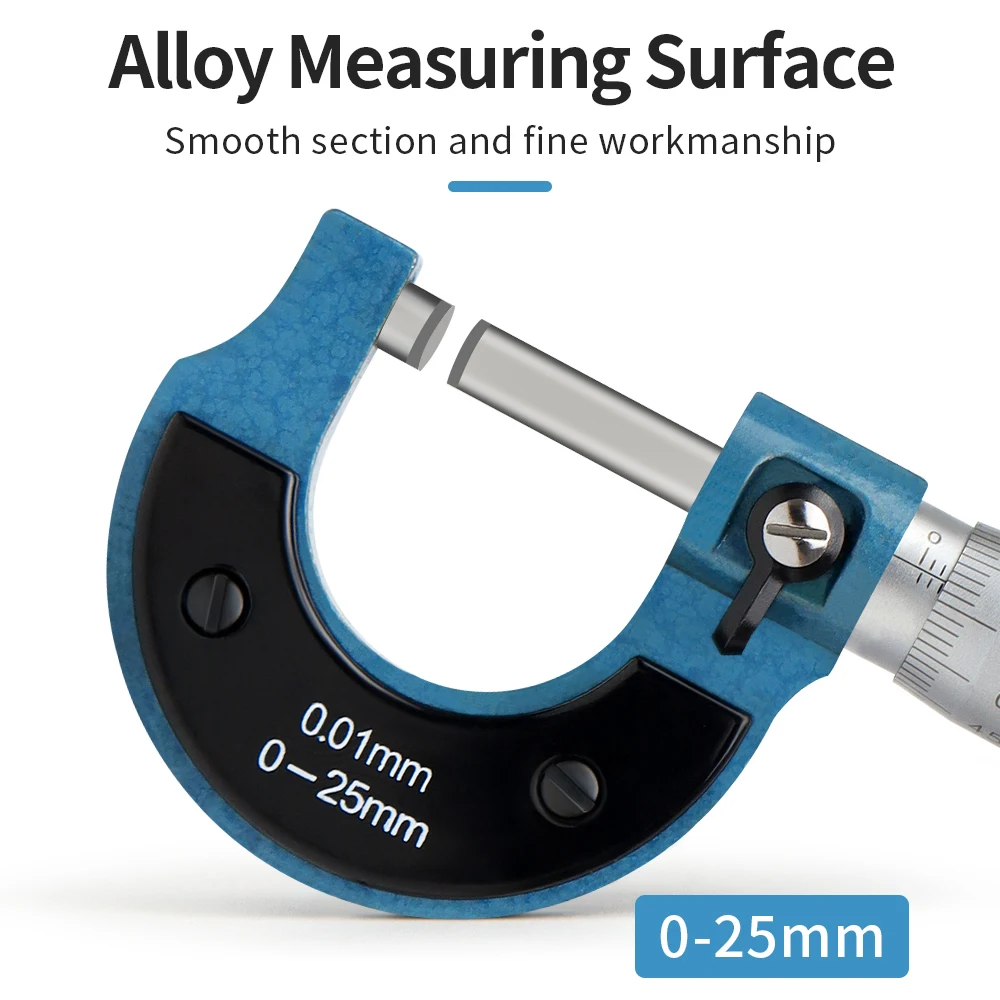 0-25mm Micrometer Tool Outside Micrometer 0.01mm Precise Gauge Micrometer Metal Caliper Measuring Tools Measurement