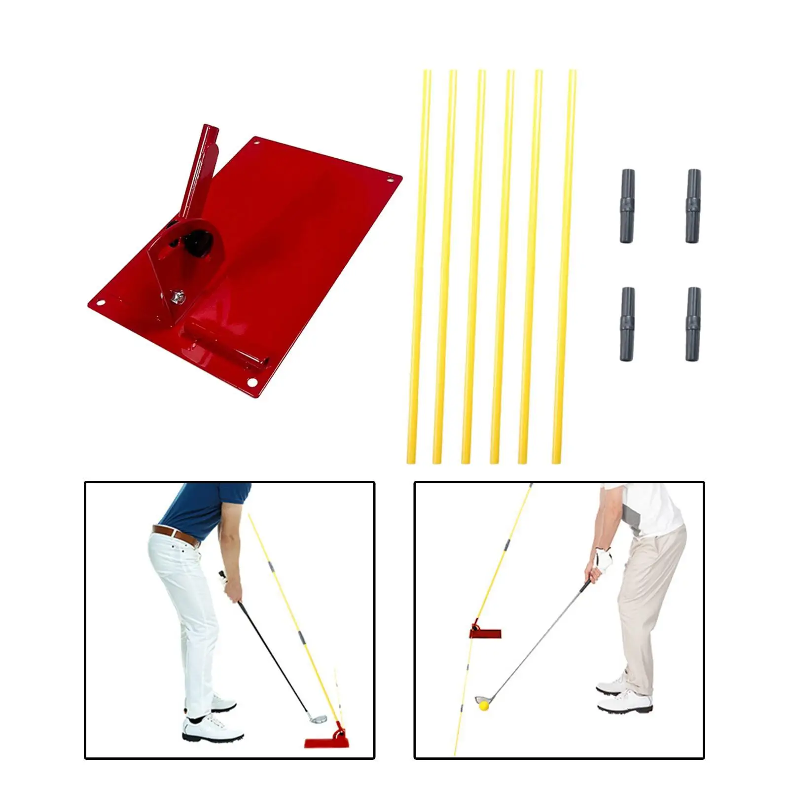 

Golf Alignment Stick Set Mat Practice Adjustable Professional Golf Training Aid