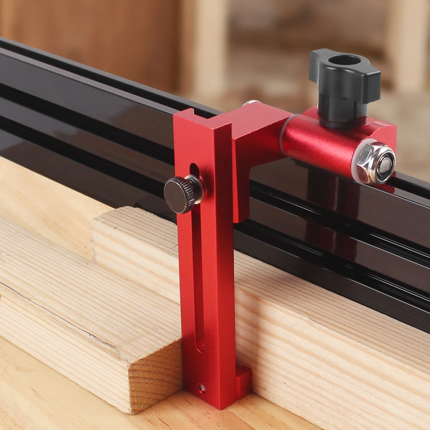1Pc Adjustable Flip Stop, Aluminum Alloy T-Track Stop for Table Saw, Drill Press, Router Table, Miter Gauge, T Track Accessories