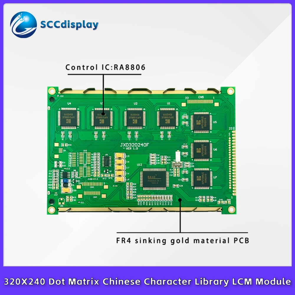 Cost effective industrial monochrome LCD screen JXD320240F 5.7-inch 320X240 LCM display module 22PIN interface RA8806 driver