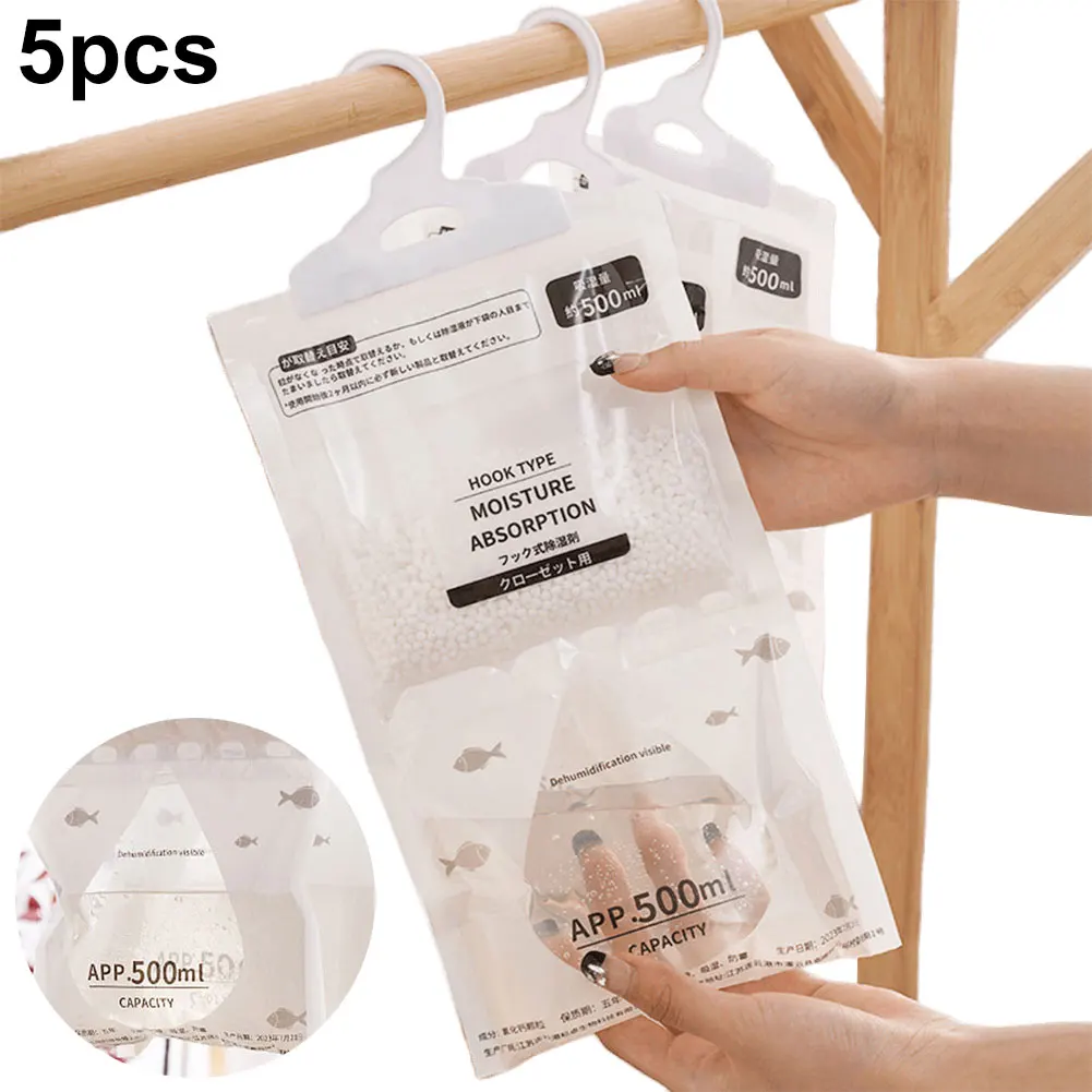 

5 Packs Moisture Absorbers Anti-Mold Closet Dehumidifier Bags Dehumidification Bag for Closet Bedroom and Kitchen