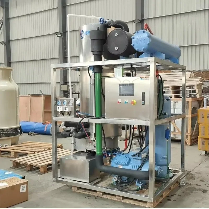 Industrial Tube Ice Machine Tube Ice Maker Commercial Water Cooled Stainless Steel 3T 5T for Fishery Preservation OME
