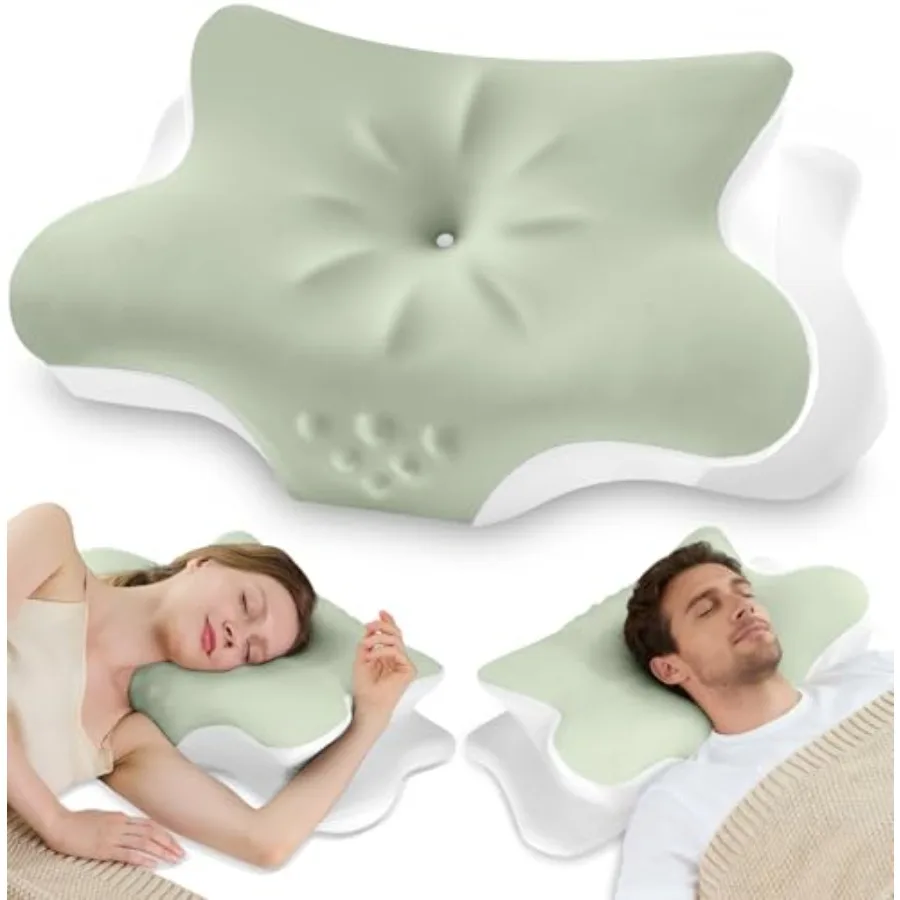 

Cervical Neck Pillow for Pain Relief Ergonomic Memory Foam Pillow for Side Sleeper Contour Orthopedic Bed Pillow for Neck Suppo