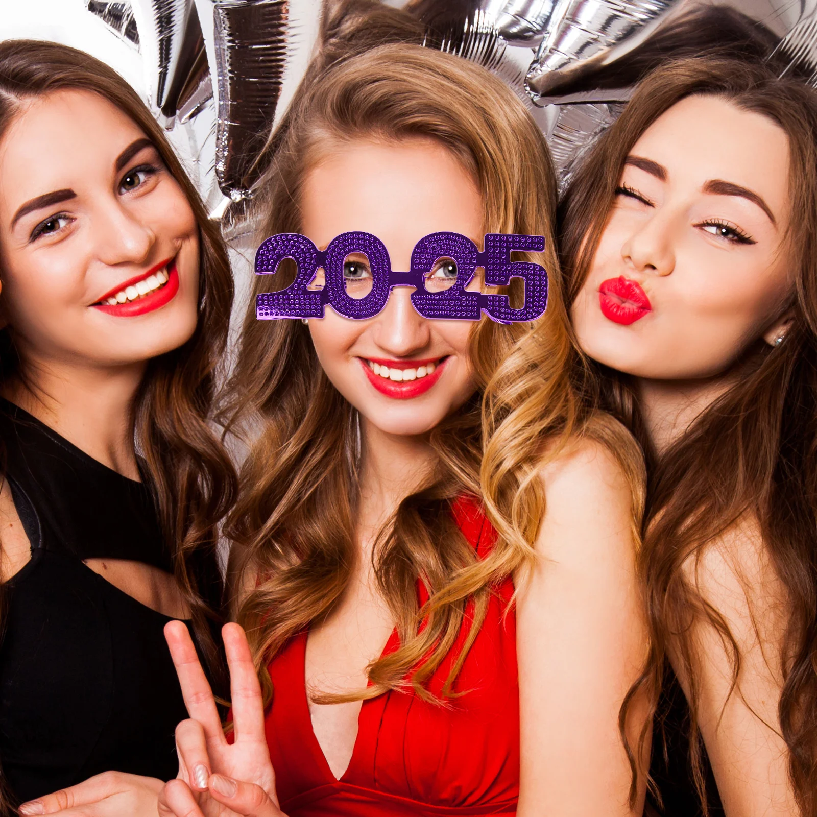 3 Stuks 2025 Nummer Brillen Grappige Bril Voor Nieuwjaar Party Photo Booth Props Plastic Party Brillen Decoraties