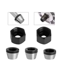 6mm/8mm/6.35mm Trimmer Collet Adapter Milling Cutter Chuck Trimming Clamp Adapter Router Collet Chuck Replacement Accessories