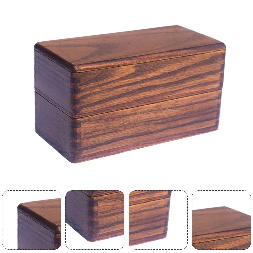 

1pc Two Layers Wood Bento Double Layer Lunch Container Reusable Eco Friendly Odorless Heat Resistant Food Storage Case For Kids