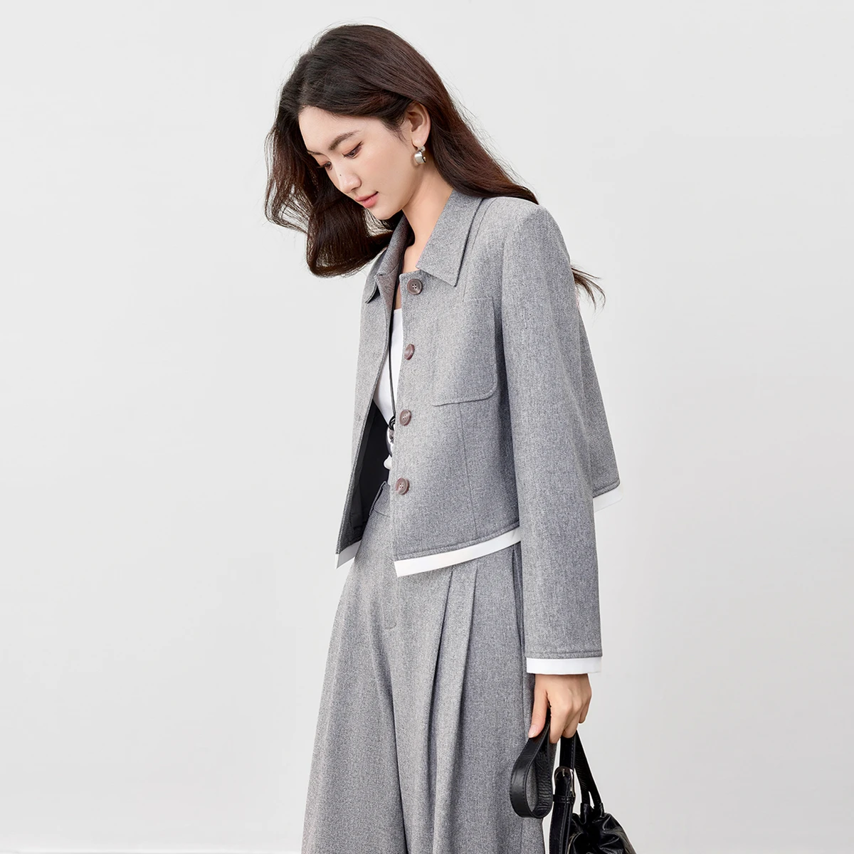 SENTUBILA Pant Suits for Woman Turn-Down Collar Blazer Wide Leg Pants Women's 2026 Autumn Casual Solid Two-piece Set 153ZA2942