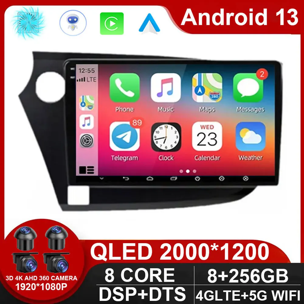 

9" Android 13 Car Radio For HONDA INSIGHT 2009 - 2014 Navigation GPS Carplay Multimedia Player Auto Stereo 2din DVD 360 Camera