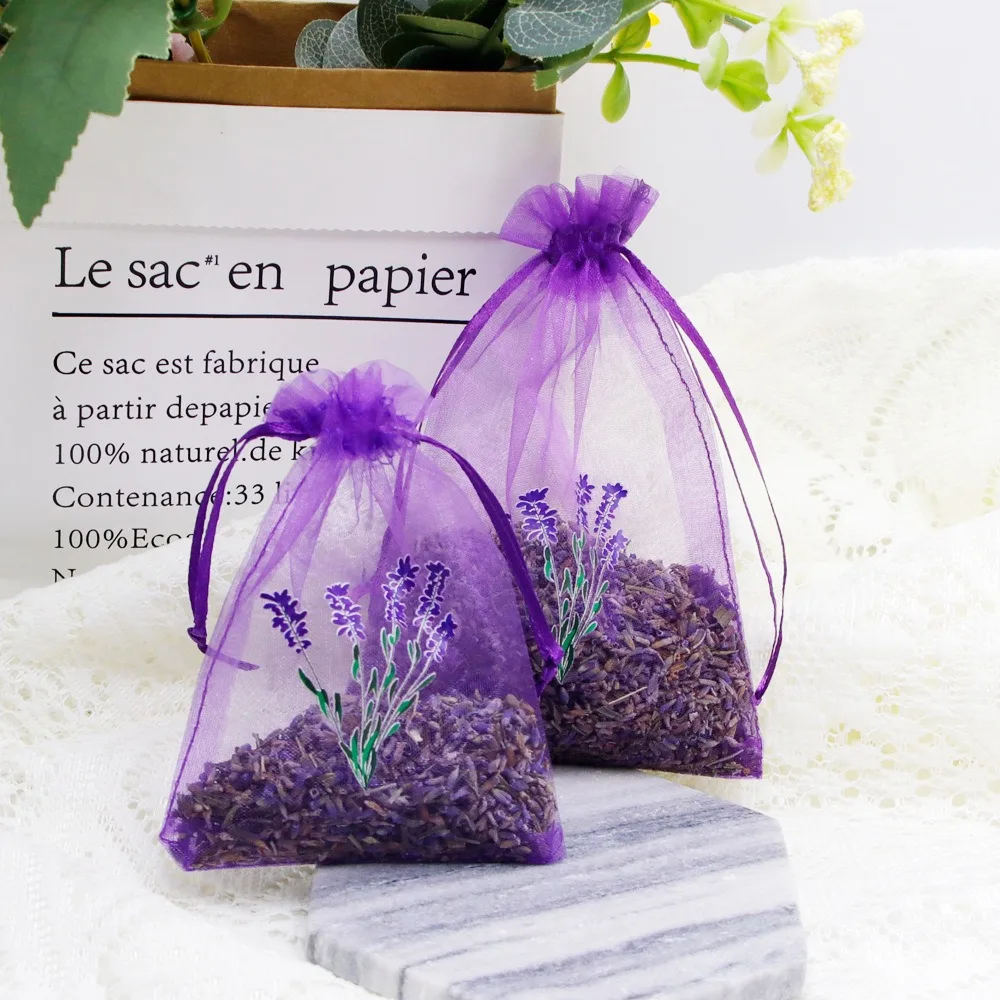10/20 Pcs Empty Sachet Bag Jewelry Pouches Sacks Dried Flower Storage Bags Lavender Container Embroidered Gauze Sachets