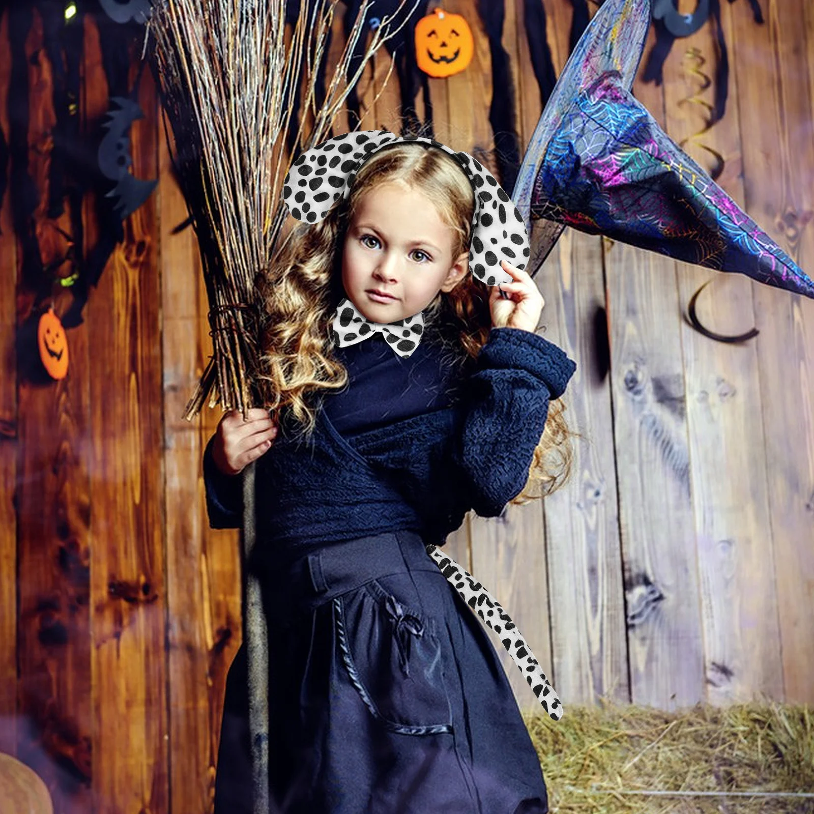 

2 set Costume Set Halloween Party Cosplay Accessories For Adults Bow Tie Tail Headband Hair Hoops Decorations