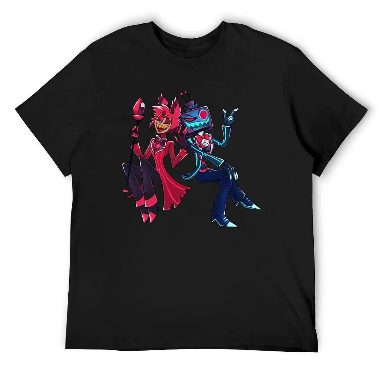 Футболка «Аластор и Вокс» для мальчиков с животным принтом, летняя верхняя роскошная мужская одежда