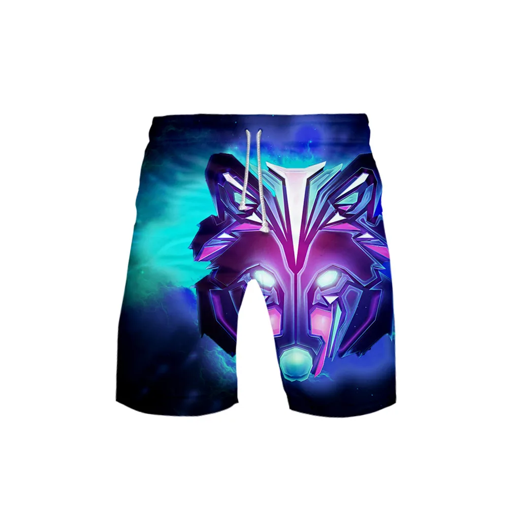 Bañador con estampado 3D de lobo para hombre, pantalones cortos de playa, clásicos, divertidos, deportivos, a la moda, Verano