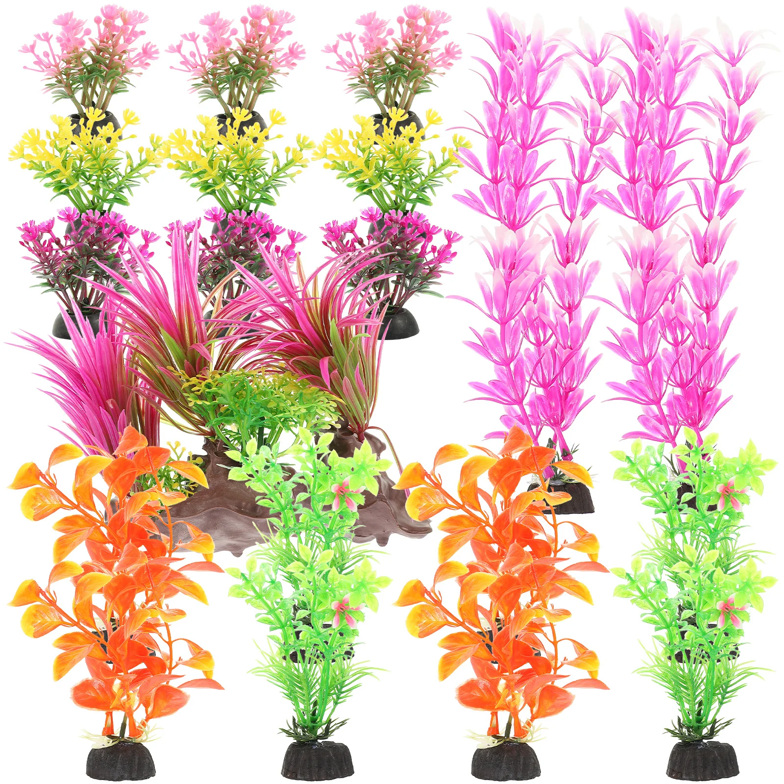 

20Pcs Artificial Aquarium Plant Decorative Fish Tank Ornament Lightweight Compact High Grade Aquatic Plant Decor