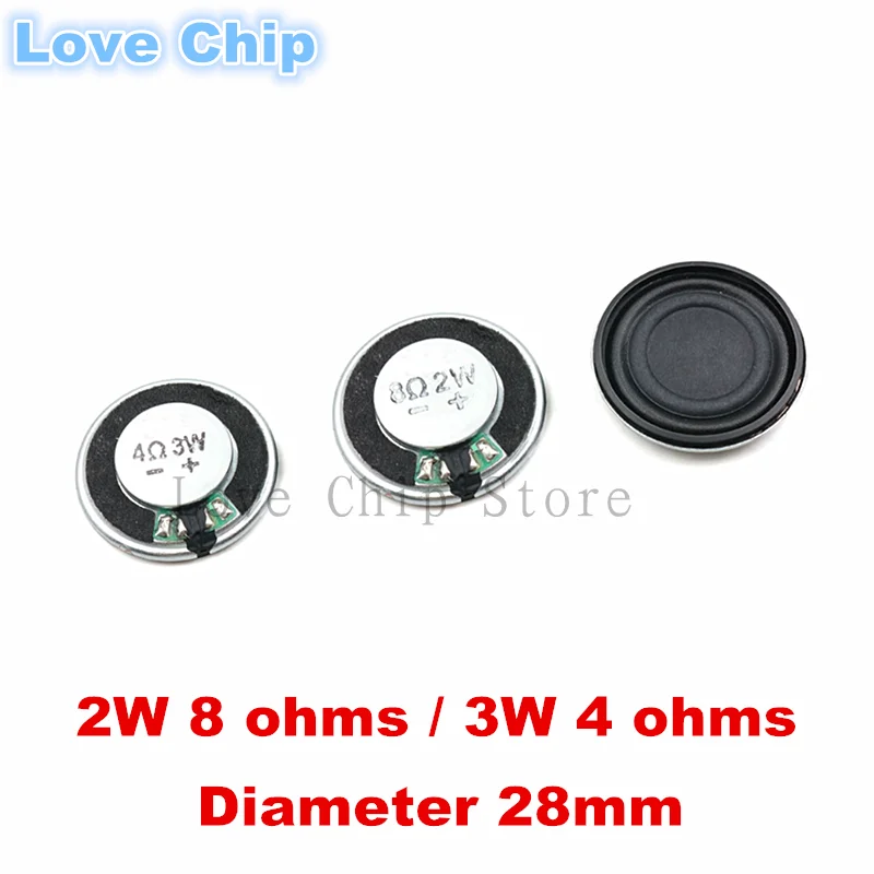 2PCS Diameter 28MM Iron Composite Membrane 4 Ohm 3W Speaker 2.8CM 8Ohm 2 Watt Speaker Ultra-thin Horn Acoustic Components
