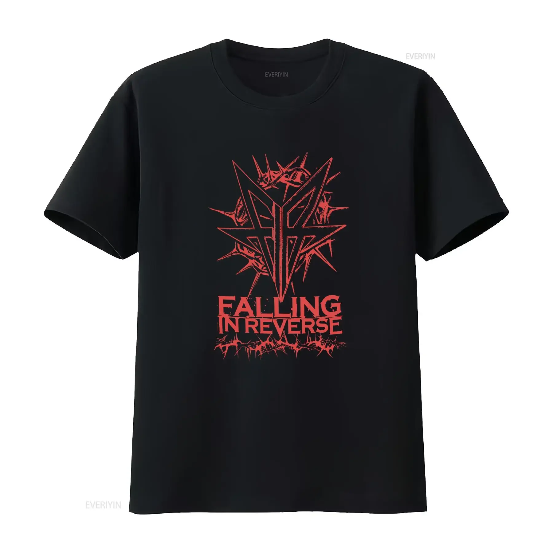 Maglietta del della band Falling Reverse merchandising da concerto traspirante casual con stampa poster girocollo vintage
