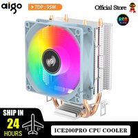 Aigo ICE200PRO Air CPU Cooler 2 Heatpipes Radiator Cooling 3PIN PWM Fan Quiet Ventilador For Intel 115X 1200 1700 AM4 AM5 AMD