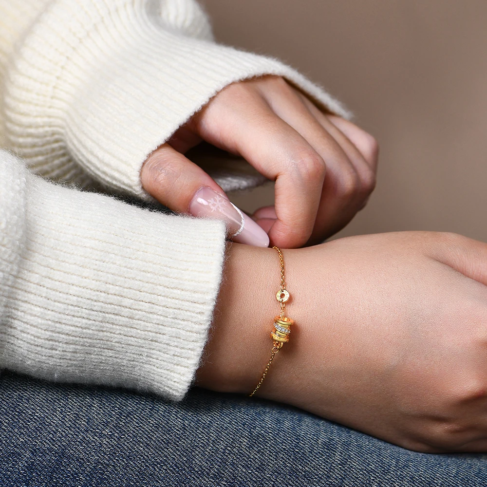 ATTAGEMS Moissanite Bracciale Collana con ciondolo per donna Set di gioielli in argento sterling 925 con ruota rotonda di fidanzamento Regalo di nozze 2 pezzi