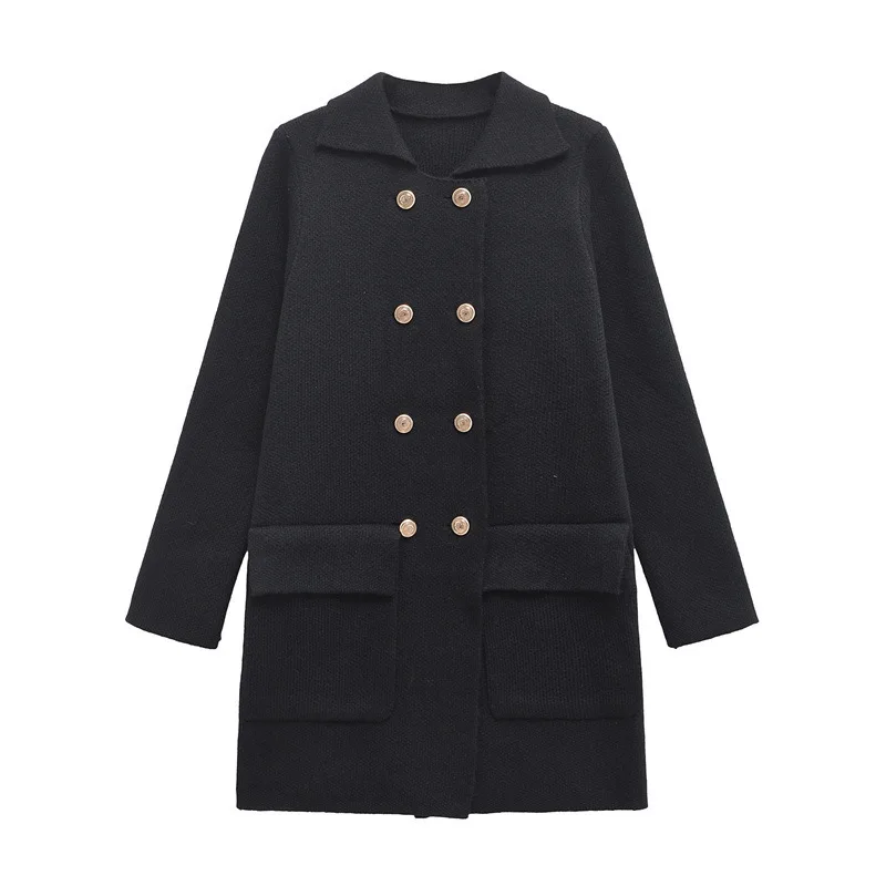 

Winter 2025 New Sle Jaet Coat Long Sve Soft PU Material Collar ket Decor Versatile Match Women's Woolen Outerwear
