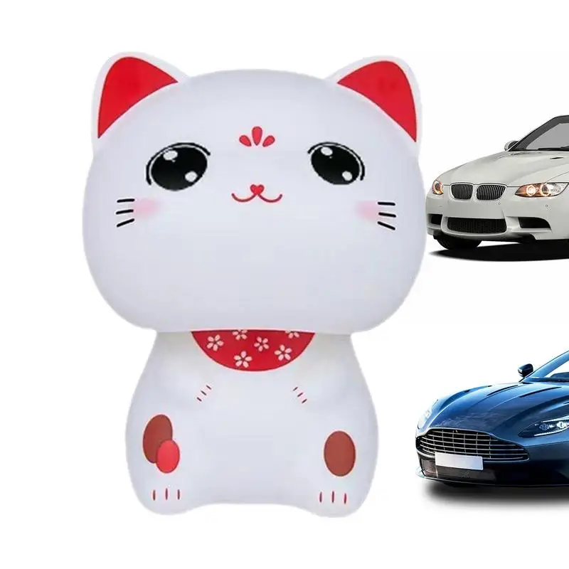 Solar Bobblehead Cat Car Desktop Decoration Adorable Animal Bobble Shaking Head Dancing Toy For Learning Table