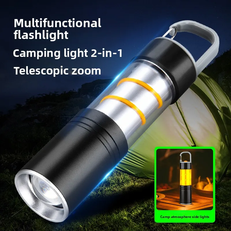 Mini White Laser Strong Light Flashlight Charging Portable Led Outdoor Convenient Use Aluminum Alloy Camping Light