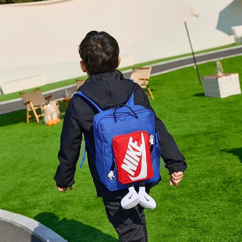 Nike Unisex New Cartoon Doll Backpack, Sports School Laptop Multi-pocket Storage Bag HM9973-480