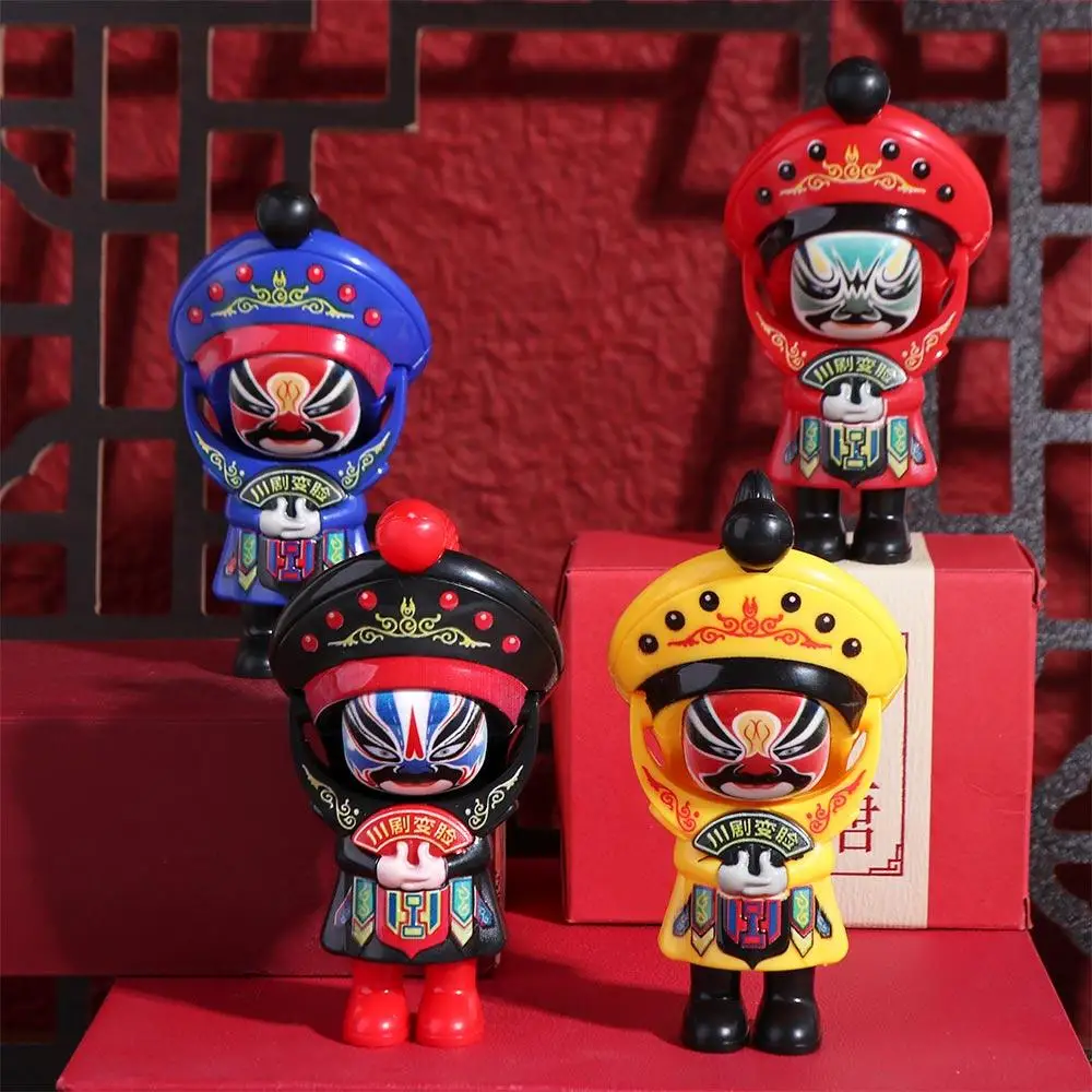 Face Change Sichuan Opera Face Changing Doll Sichuan Opera Plastics Face Changing Toy 4 Facial Mini Opera Face Makeup