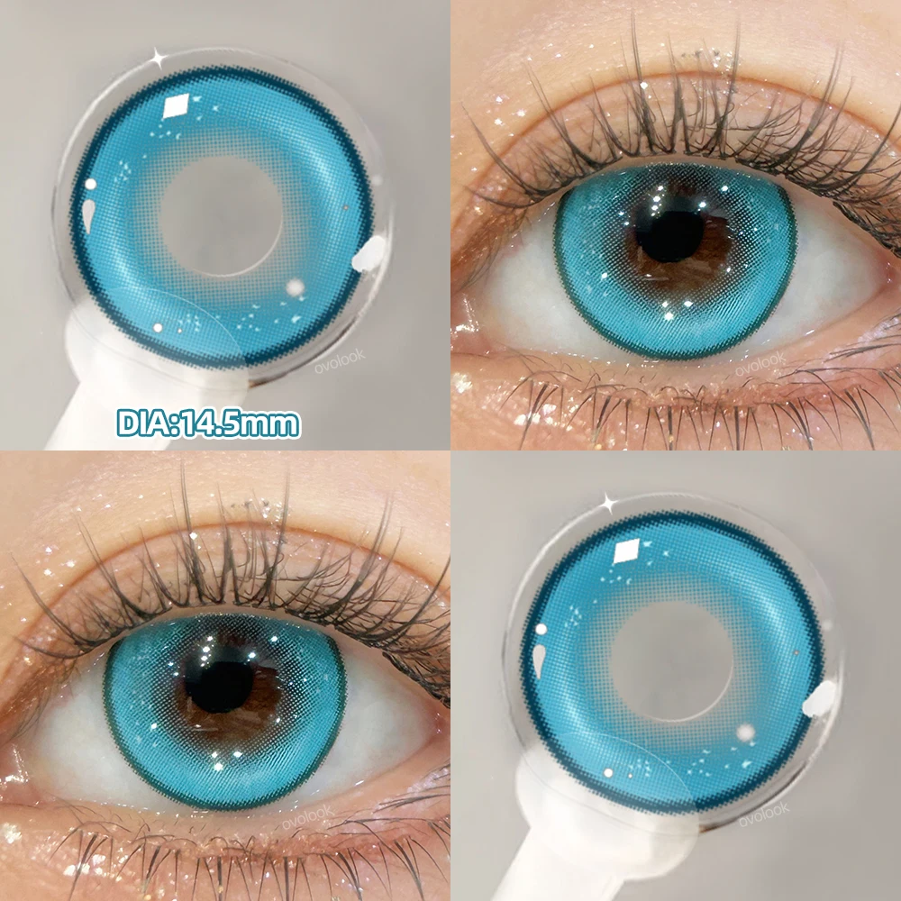 OVOLOOK-1pair New Cosplay Contact Lenses for Eyes Fashion Blue Lenses Myopia Color Contact Lenses Halloween Beauty Brown Lenses