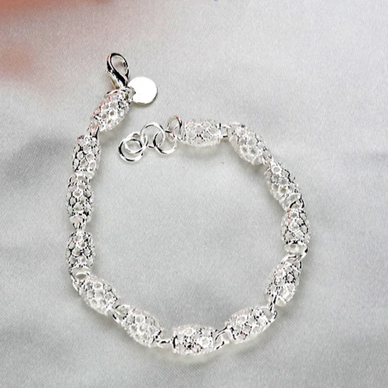 925 Silver Hollow Ball Chain Bracelets For Women Vintage Luxury Fine Jewelry Money 925  Promotions Jewellery