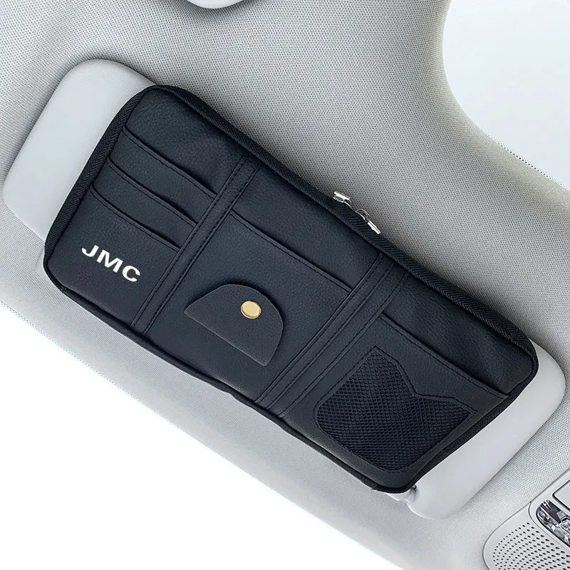 Auto Sun Visor Storage Box Sunglasses Card Holder Organizer With Zipper For JMC BOARDING VIgus35 Pickup Territorial Accessories