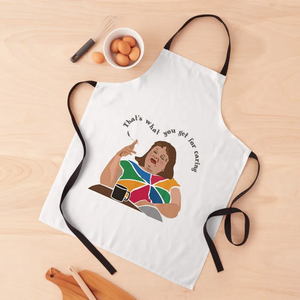 Lynne Postlethwaite, Magda Szubanski, Fast Forward, Australian comedy icon. That’s what you get for caring. Apron