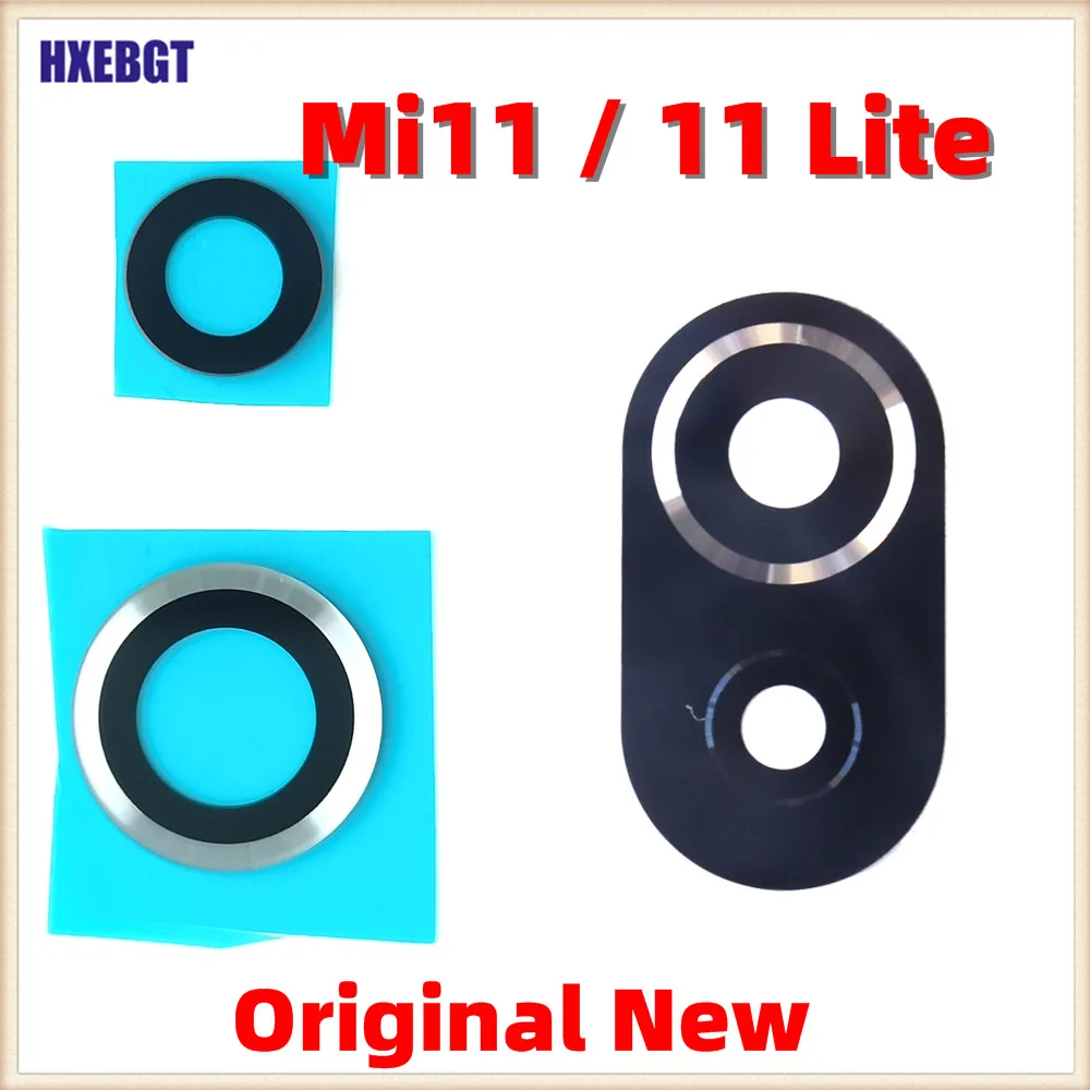 New For Xiaomi Mi 11 Mi11 Lite Camera Glass Lens + Adhesive Sticker Glue Back Rear Camera Glass Lens Smartphone Parts