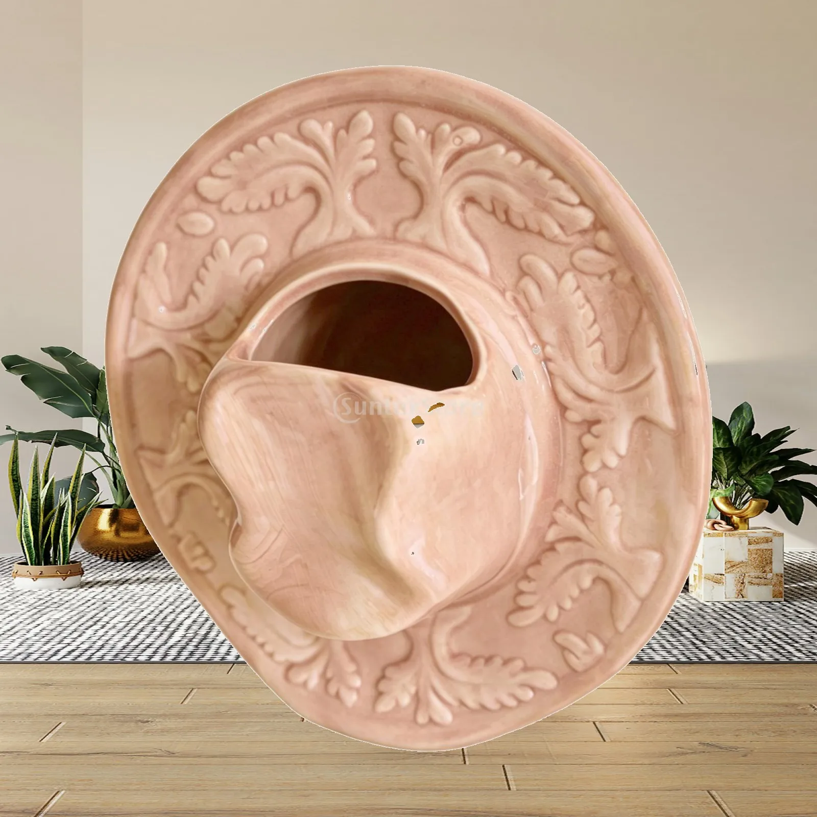 Floral Arrangement Cowboy Hat Vase Ceramic Sturdy Table Centerpiece Ornament for Home Living Room Bedroom Decoration
