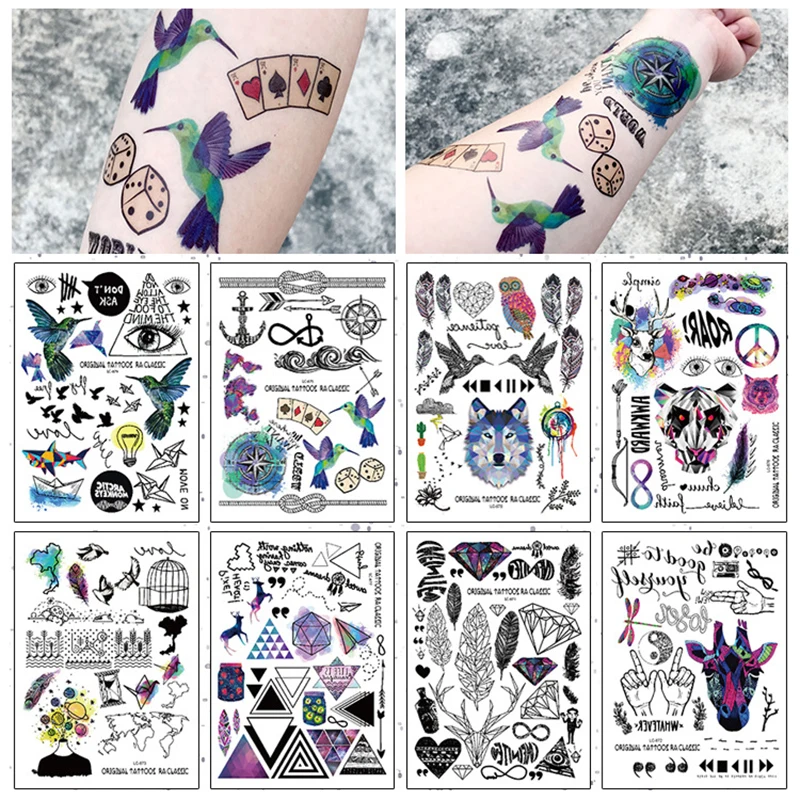 Fantasie Sternen himmel Farbe Tier Tattoo Aufkleber wasserdichte Tattoo Aufkleber Cartoon Kinder temporäre Tattoos