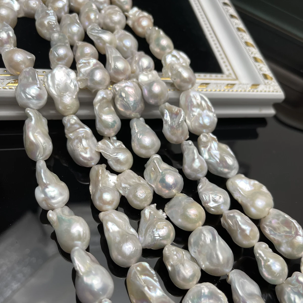 

Big Baroque Natural Freshwater Pearls White Loose Beads for DIY Jewelry Making Necklace Earring Bracelet Women Wholesale Gift