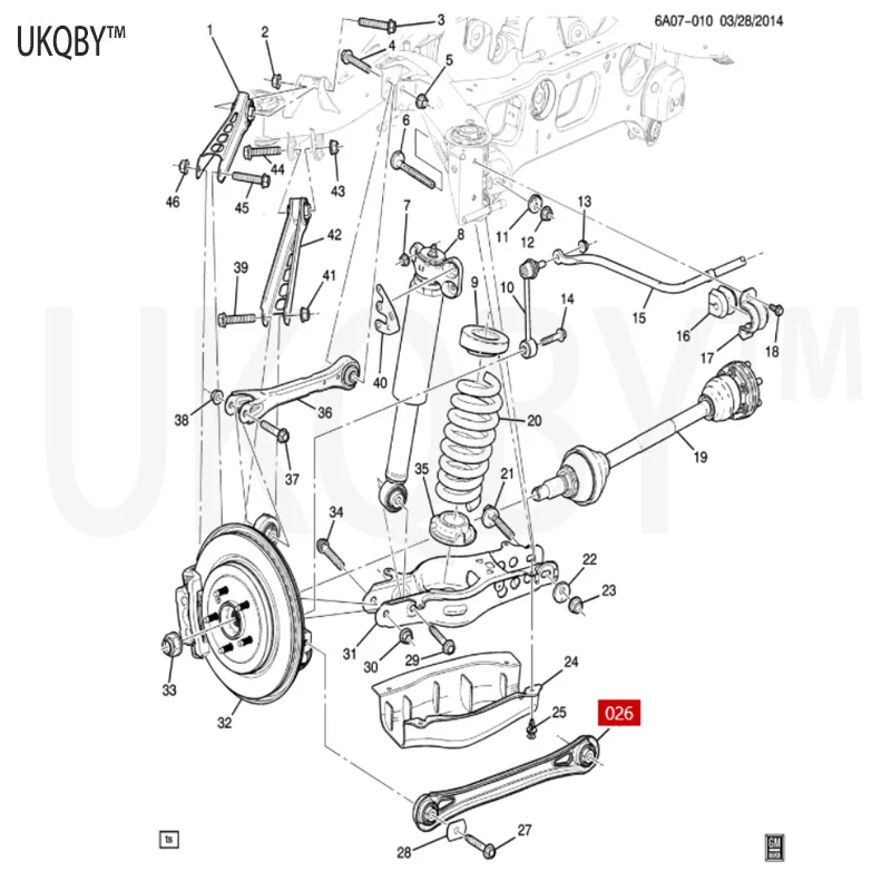 Suitable for 13-17 Ca di ll ac AT SA TS LX TS CT S rear vertical suspension, rear swing arm, and rear axle pull rod 20755795