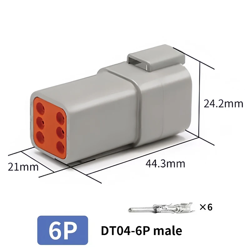 DT06-6S & DT04-6P 6-Pin Deutsch Type DT Series Waterproof Connector - Heavy Duty Automotive Plug for Truck Wire Harness T&I Online Store
