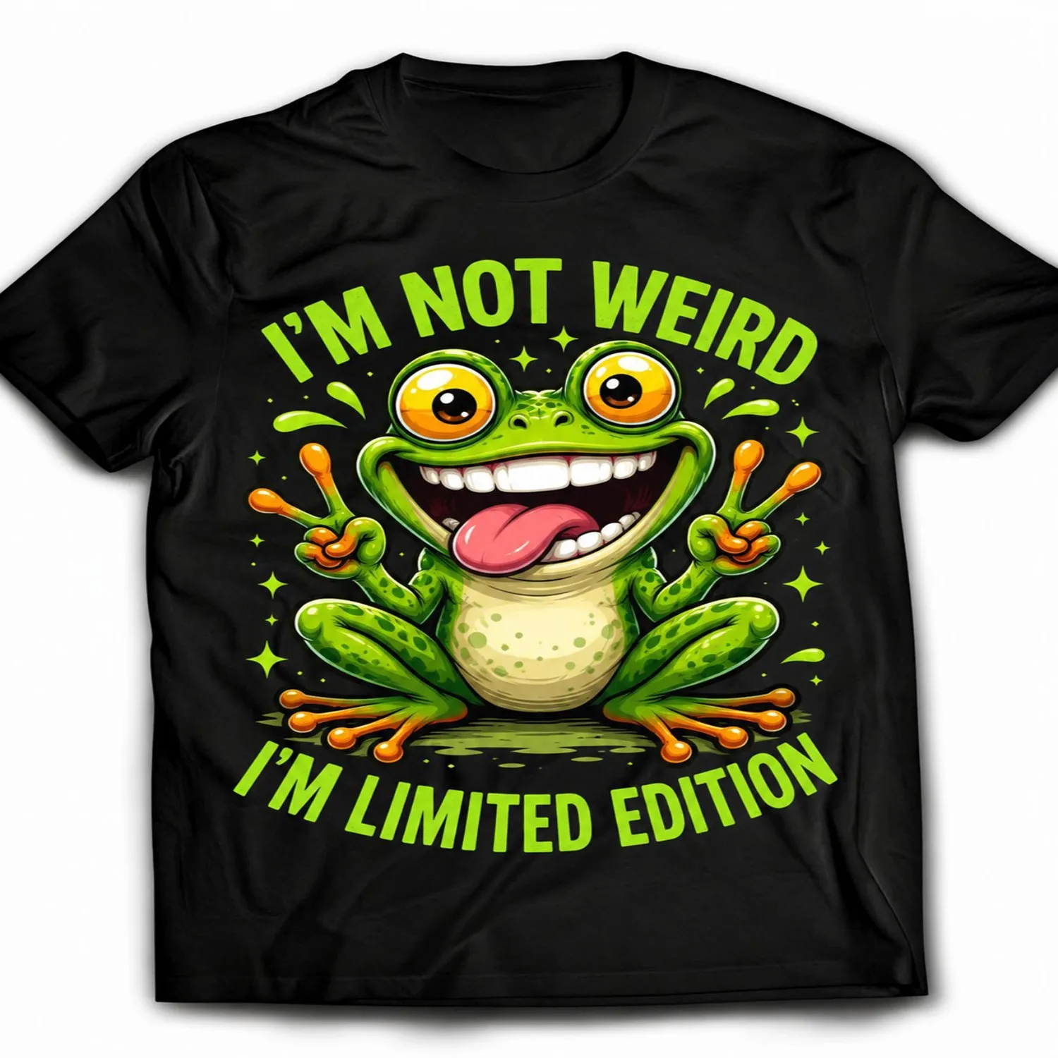 Funny Frog Limited Edition Humor Unisex Graphic Tee Goofy Frog Slogan Art Print T Shirt Cotton Crew Neck Short Sleeve Casual Tee Summer Casual Outdoor Outfit Men Women Unique Gift for Frog Lover 100% cotton t shirt, Gift tshirt