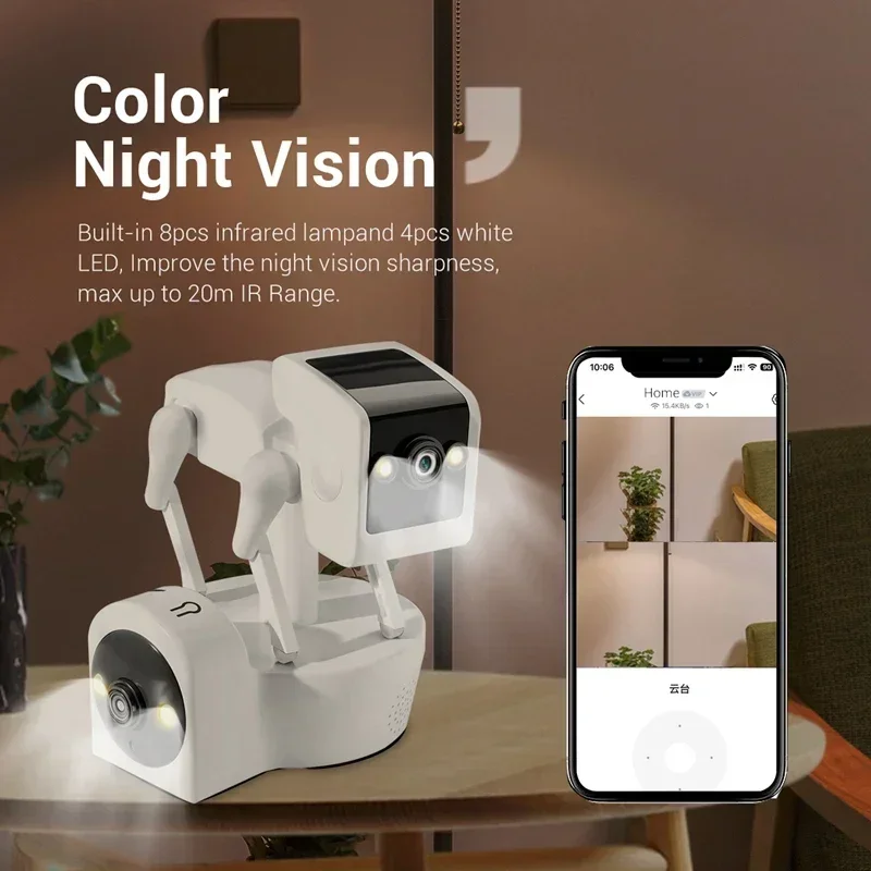 

White Robot Dog Camera Dome Camera Yoosee Full APP AI Humanoid Detection Baby Monitor-EU Plug Color PTZ IP