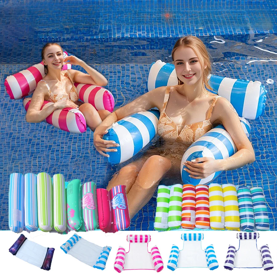 Hot Inflatable Floating Row PVC Water Hammock New Swimming Pool Inflatable Floating Bed New Water Sofa