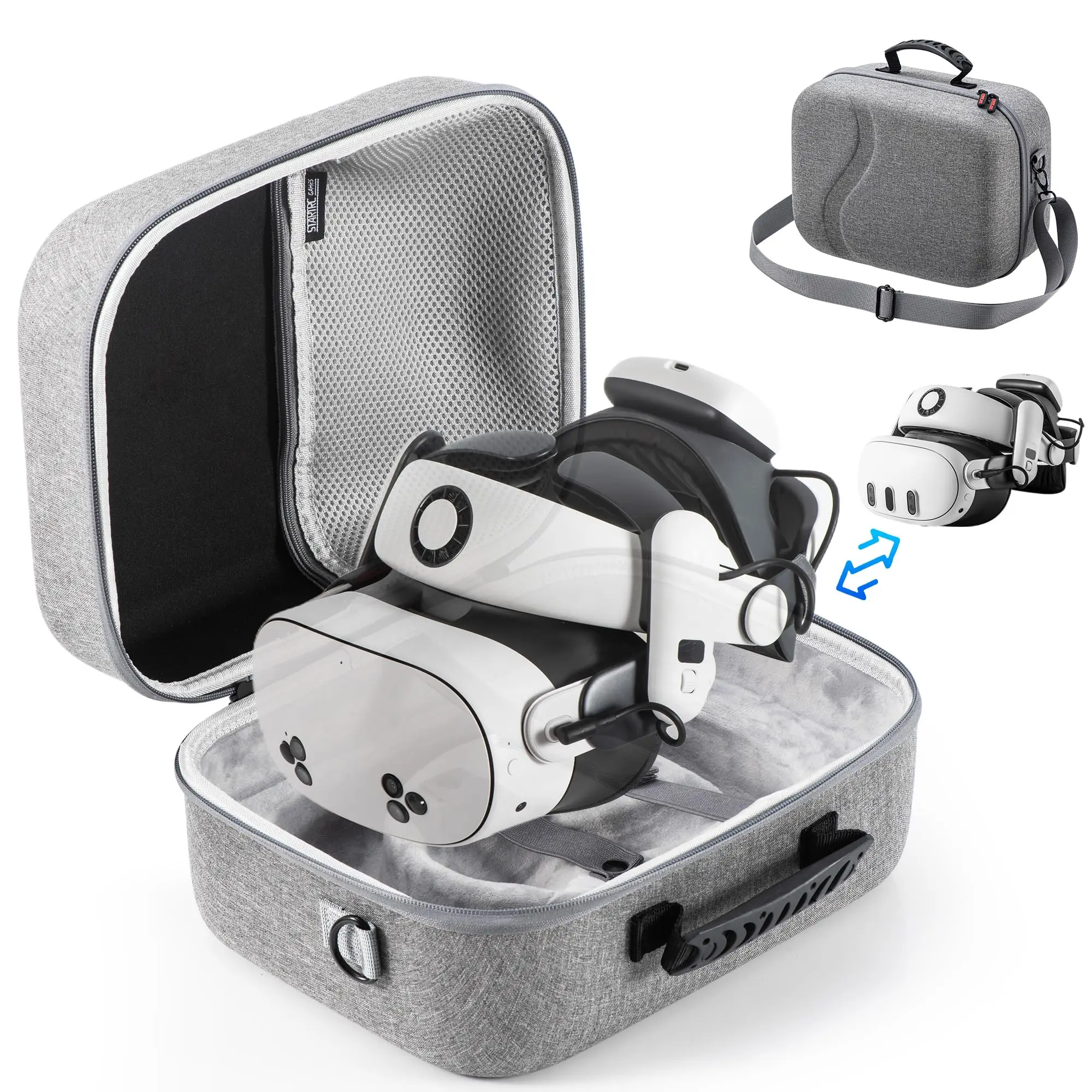 Large Carrying Case for Meta Quest 3/Quest 3S/ BOBOVR S3 Pro/Kiwi Design Battery Head Strap and Other Accessories Storage Case