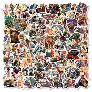 10/30/50/100pcs PINT RETRO UP GIRL ALTATIVOS DE CARTEOTA Vintage Sexy Motorcycle Women Decal Caja de teléfono Pegado para el patineta Diario para adultos 10 mejores calcomanías de chicas de ventas - №2