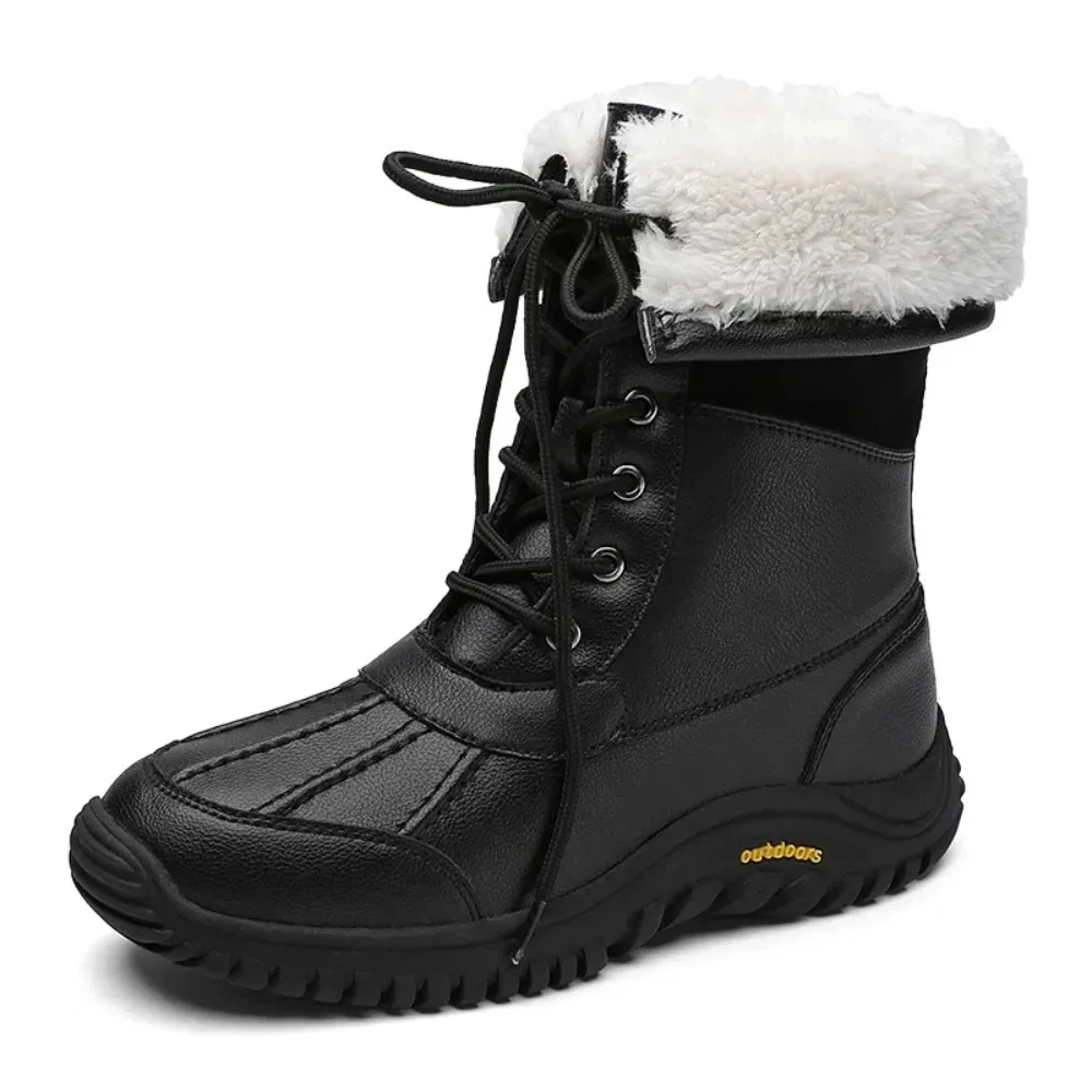 

2026Winter Snow Boots Women Outdoor Warm Plush High-top Boots Women Anti-slip Durable Solid Color Thick-soled Casual Women Shoes