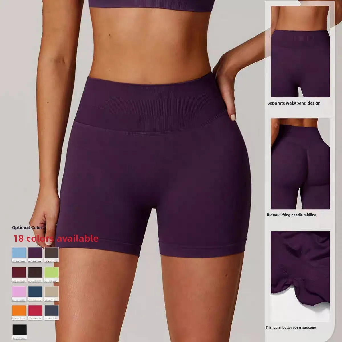 D LOGO Sommer Hochgeschnittene Yoga-Shorts Modische Sexy Lauf- und Fitnesshose Einfarbige Yoga-Leggings