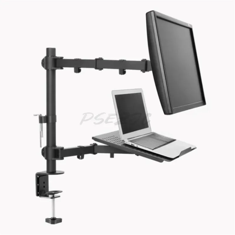 Imagem -05 - Suporte para Laptop de Aço Laminado a Frio Monitor Lcd Suporte de Mesa Suporte de Braço Duplo Ajustável e Giratório Hy10