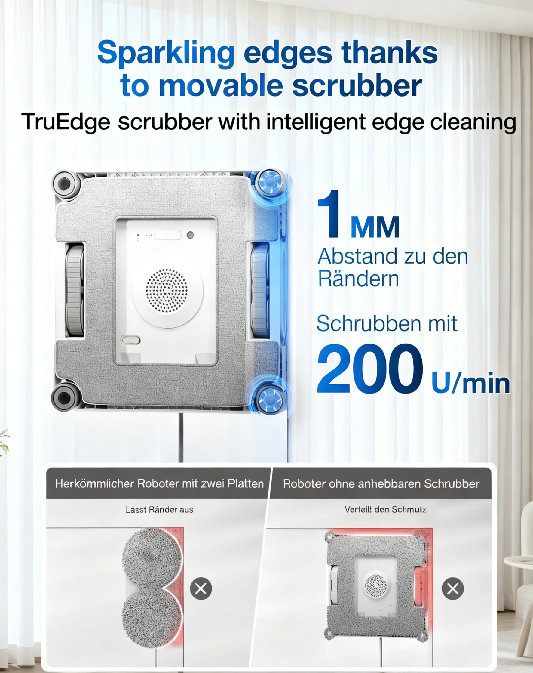 ECOVACS Winbot W2S Omni Robot Limpiacristales con Tecnología TruEdge para Limpieza de Bordes, Batería Inalámbrica, Estación de Autolimpieza de 12 Etapas con IA 6