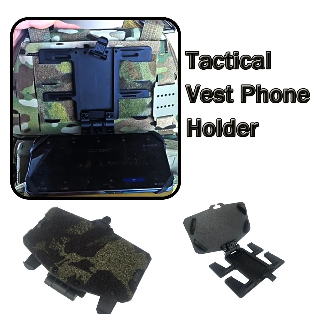 

Tactical Vest Phone Holder Universal Vest Molle Phone Chest Cell Folded Navigation for Tactical Vests Chest Rigs Backpacks