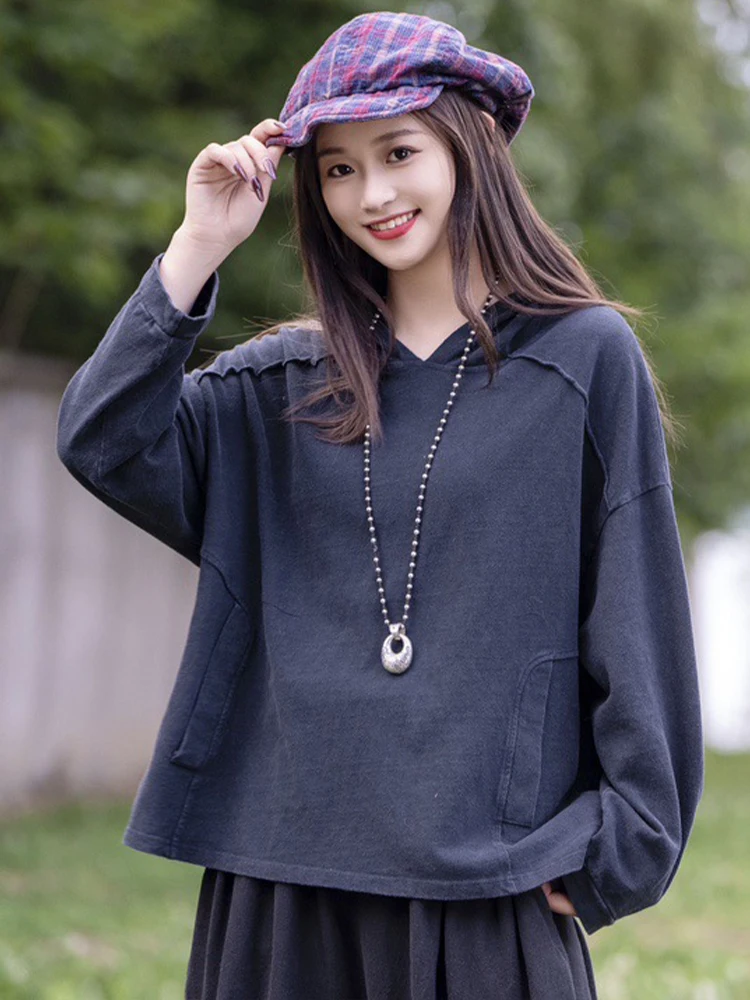 Max LuLu Design Autumn Ladies Hooded Clothes Womens Vintage Big Size Casual T-shirts Fashion Loose Harajuku Classic Cotton Tops