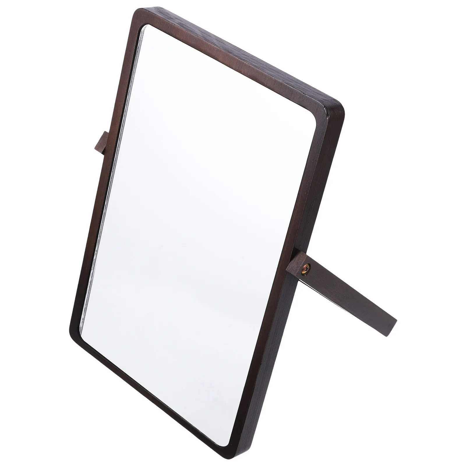 

Single Desktop Makeup Mirror Wooden Foldable Design Clear Hd Reflection Stable Tabletop Vanity for Home Students